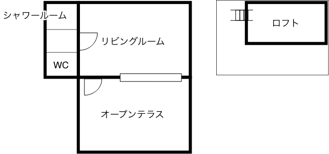 ログキャビン間取り
