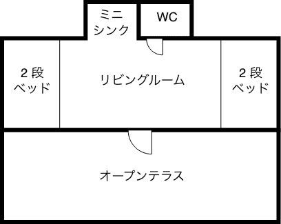 トレーラーキャビン間取り